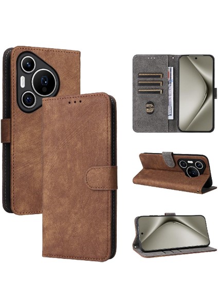 Huawei Pura 70 5g Manyetik Kapatma Rfid Engelleme Pu Deri Flip Case (Yurt Dışından)