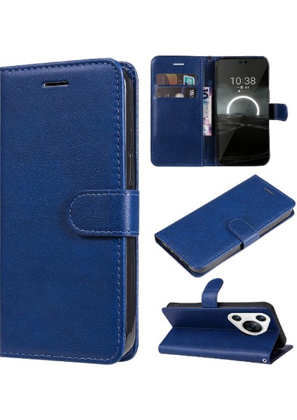Kart Yuvası Klasik Düz Renk Iş Telefonu ile Huawei P70 Için Flip Case (Yurt Dışından)