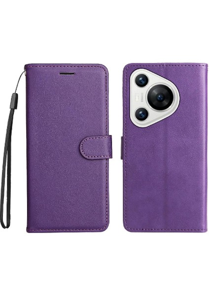 Kart Yuvası Klasik Düz Renk Iş Telefonu ile Huawei P70 Için Flip Case (Yurt Dışından)
