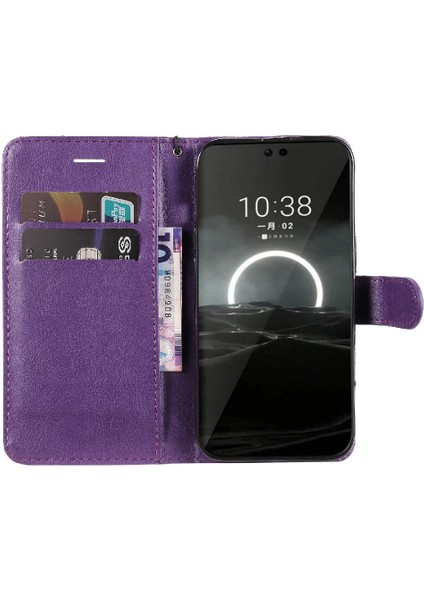 Kart Yuvası Klasik Düz Renk Iş Telefonu ile Huawei P70 Için Flip Case (Yurt Dışından)