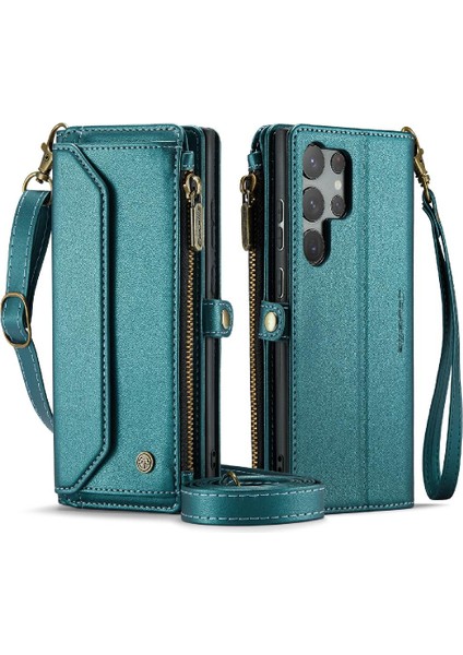 Samsung Galaxy S23 Için Crossbody Durumda Ultra Rfid Engelleme Fermuar Faturaları Için (Yurt Dışından)
