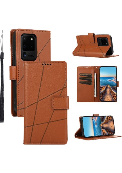 Samsung Galaxy S20 Ultra Darbeye Kickstand Şok Üç Için Flip Case (Yurt Dışından)