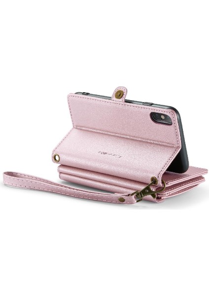 Iphone x Için Crossbody Durumda/xs Durumda Cüzdan Fermuar Faturaları Yuvası Kart Tutucu (Yurt Dışından)