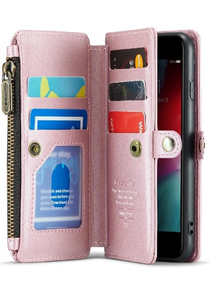 Iphone Se3 Için Crossbody Durumda/kadınlar Için Zipper Fermuar Faturaları Yuvası Cüzdan Kılıf (Yurt Dışından)