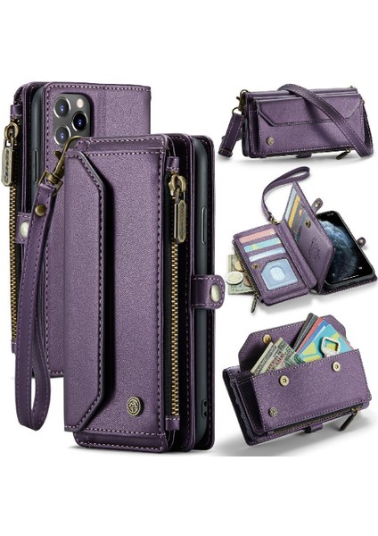 Kadınlar Için Crossbody Kılıf iphone 11 Pro Max Cüzdan Kılıf Fermuar Faturaları (Yurt Dışından)