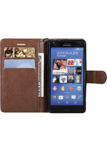 BDT Boutique Sony Xperia Z3 Mini Yüksek Kaliteli Deri Klasik Düz Renk Için Flip Case (Yurt Dışından)