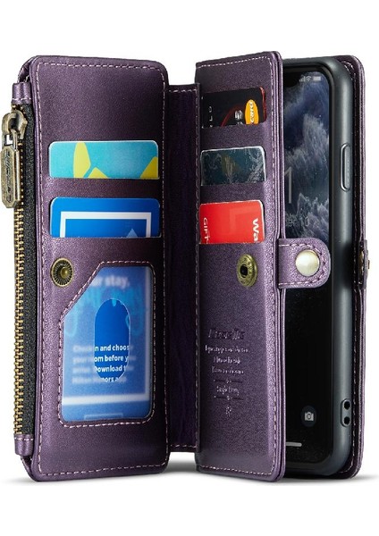 Iphone 11 Pro Için Crossbody Durumda Rfid Engelleme Kart Tutucu Kılıf Cüzdan Için (Yurt Dışından)