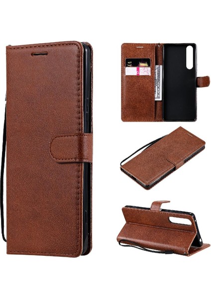 Kart Yuvası Klasik ile Sony Xperia1 Ii Yüksek Kaliteli Deri Için Flip Case (Yurt Dışından)