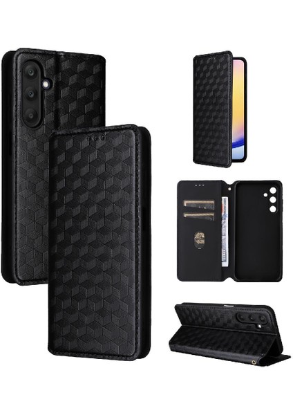 Samsung Galaxy M55 Pu Deri Kart Yuvaları Tutucu 3D Desen (Yurt Dışından)