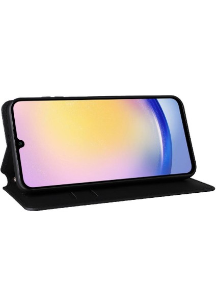 Samsung Galaxy M55 Pu Deri Kart Yuvaları Tutucu 3D Desen (Yurt Dışından)