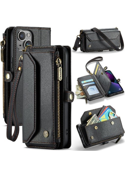 Iphone 13 Için Crossbody Durumda Cüzdan Kart Tutucu Rfid Engelleme Cüzdan (Yurt Dışından) indirimleri