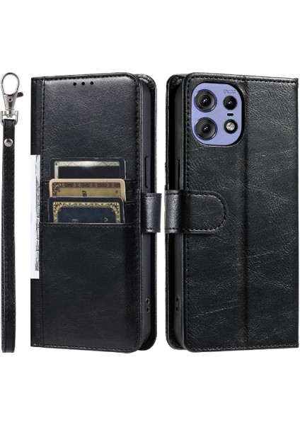 Motorola Moto Kenar 50 Pro 6 Kart Yuvaları Kickstand Pu Deri Için Flip Case (Yurt Dışından)