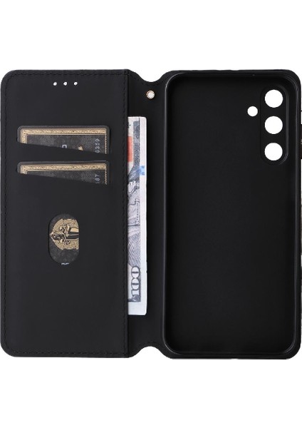 Samsung Galaxy C55 5g Pu Deri Manyetik Kapatma Kart Yuvaları 3D (Yurt Dışından)