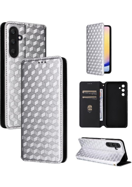 Samsung Galaxy C55 5g Pu Deri Manyetik Kapatma Kart Yuvaları 3D (Yurt Dışından)