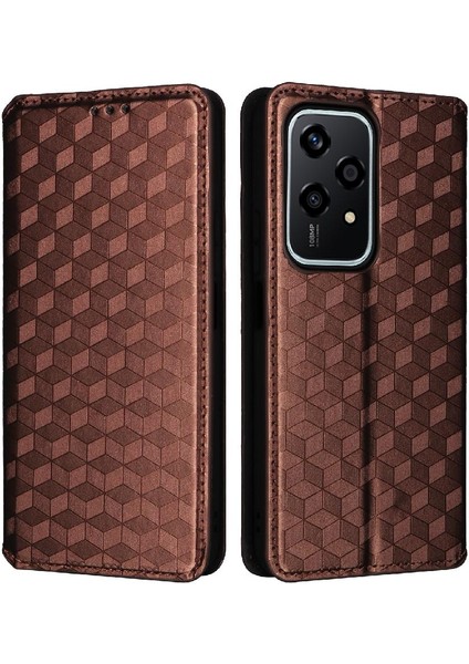 Onur Için Kılıf 200 Lite 5g 3D Desen Kart Yuvaları Tutucu Pu Deri (Yurt Dışından)