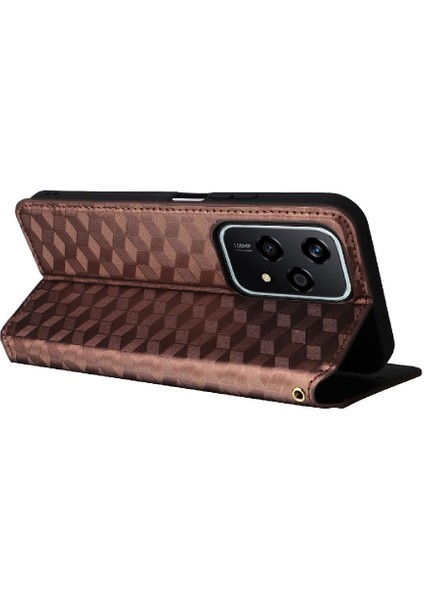 Onur Için Kılıf 200 Lite 5g 3D Desen Kart Yuvaları Tutucu Pu Deri (Yurt Dışından)