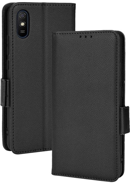Xiaomi Redmi 9A Manyetik Cüzdan Kart Yuvaları Tutucu Yan Toka Pu (Yurt Dışından)