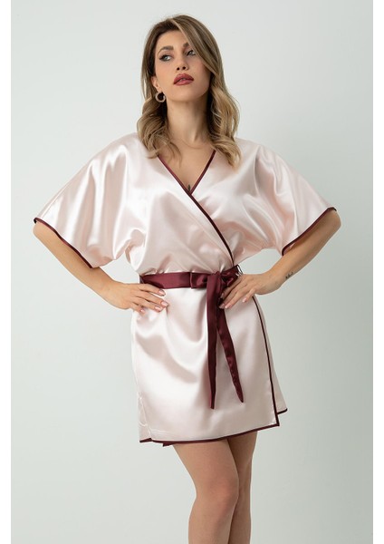 Saten Kuşaklı Biye Detaylı Sabahlık fiyatları