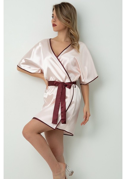 Saten Kuşaklı Biye Detaylı Sabahlık fırsatları