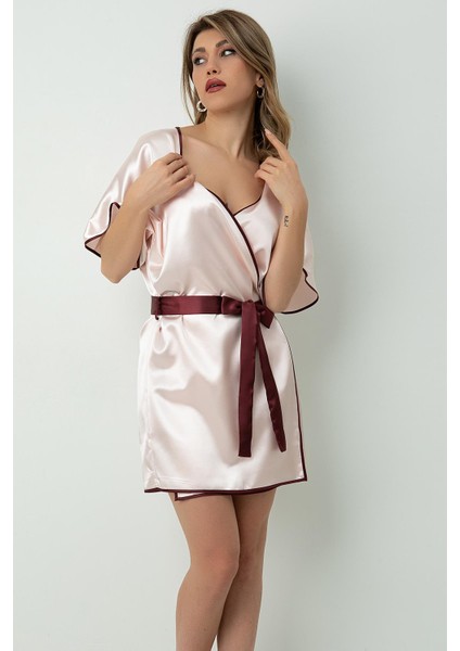 Saten Kuşaklı Biye Detaylı Sabahlık indirimleri