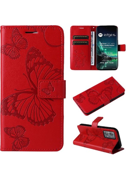 Motorola Moto Kenar 40 Neo 5g Flip Kickstand Manyetik Kapak ile Kılıf (Yurt Dışından)