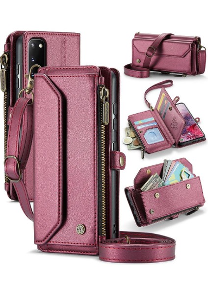 Kadınlar Için Crossbody Kılıf Samsung Galaxy S20 Cüzdan Kılıf Fermuar Faturaları (Yurt Dışından)