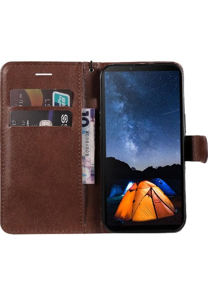 Sony Xperia 10V Için Flip Case Yüksek Kalite Deri Klasik Düz Renk (Yurt Dışından)