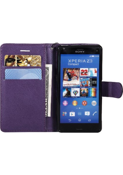 BDT Boutique Sony Xperia Z3 Mini Yüksek Kaliteli Deri Klasik Düz Renk Için Flip Case (Yurt Dışından)