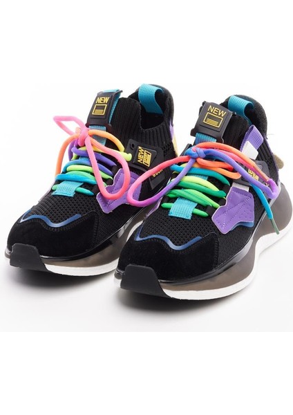 Multi Renkli Bağcıklı Kadın Sneaker