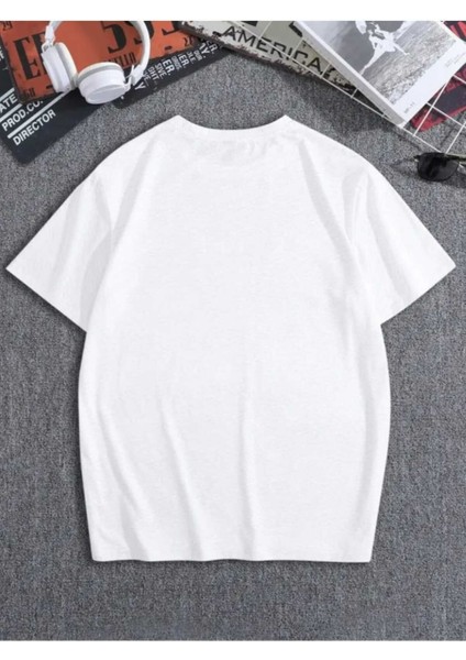 Erkek Beer Friday Baskılı Bisiklet Yaka Salaş Oversize Boyfriend Beyaz T-Shirt fiyatları