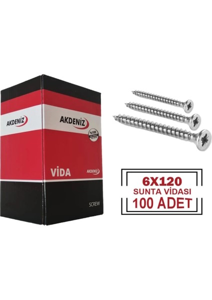 Sunta Vidası 6X120 100 Adet