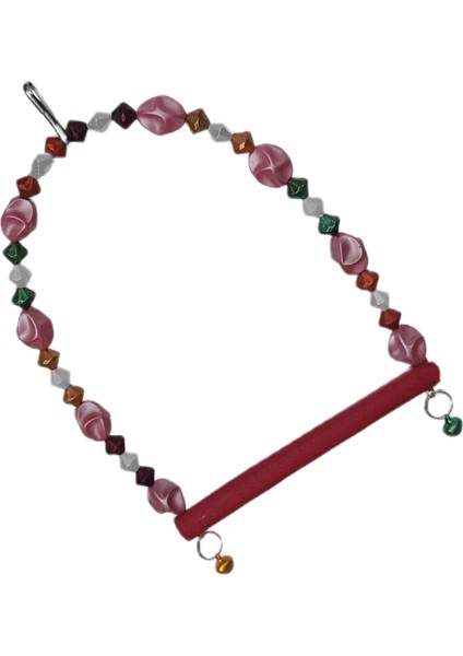 Boncuklu ve Tünekli Kuş Salıncağı 10 Cm-14 cm Bordo fırsatları