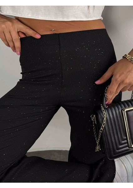 Beli Lastikli Gold Sim Detaylı Pantolon