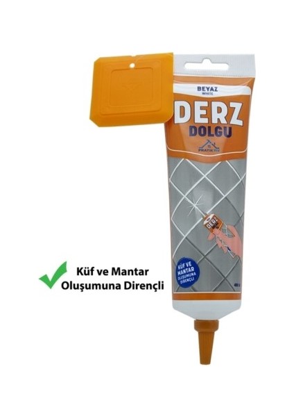 Pratik Fix Gaga Uçlu Hazır Derz Dolgu Beyaz 400 gr 1 Adet (Küf ve Mantara Dirençli)