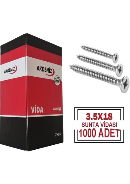 Sunta Vidası 3,5 x 18 1000 Adet