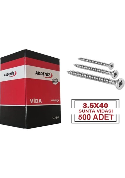 Sunta Vidası 3,5 x 40 500 Adet
