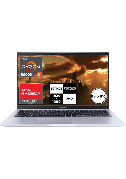 Vivobook 15 M1502QA-EJ140 Amd Ryzen 5 5600H 8gb 512GB SSD 15.6" Fhd Freedos Taşınabilir Dizüstü Bilgisayar