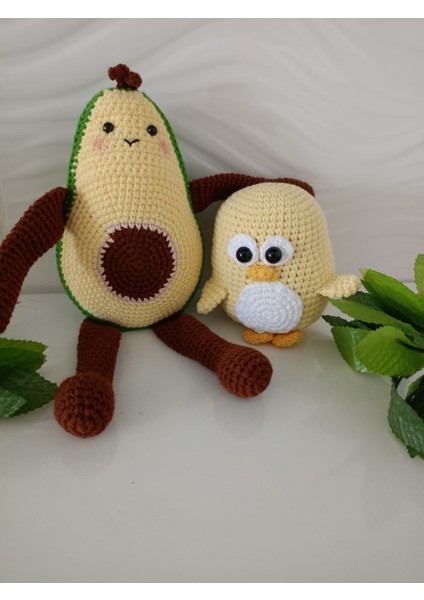 Amigurumi Avokado ve Penguen Oyuncak (2'li)