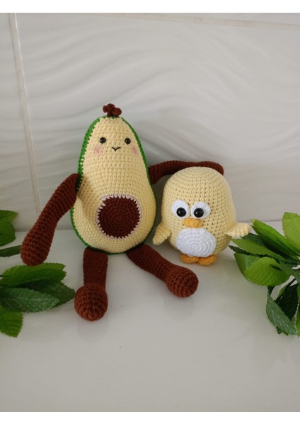 Amigurumi Avokado ve Penguen Oyuncak (2'li)