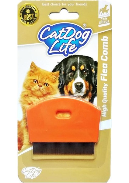 Catdoglife Orta ve Kısa Tüylü Kedi Bit Pire Dış Parazit Tarağı Fırçası