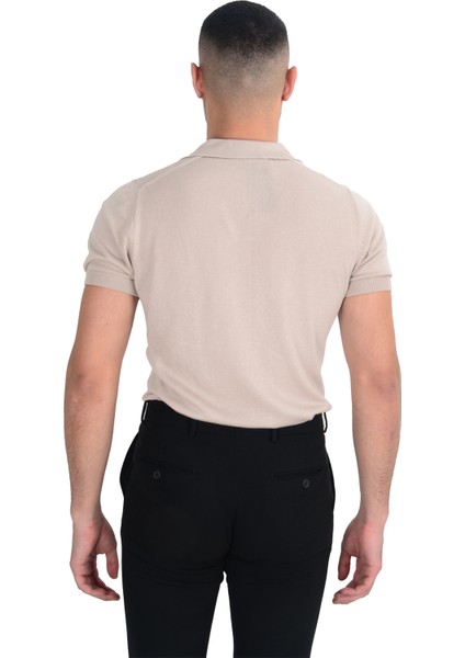 Cengiz Inler Desenli Merserize Polo Yaka Erkek Triko T-Shirt