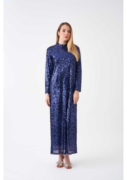 Payet Abiye Elbise Gece Mavisi fiyatları