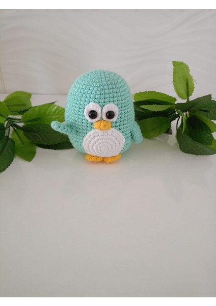 2'li Amigurumi Penguen Oyuncaklar (Mor ve Mint Yeşil)