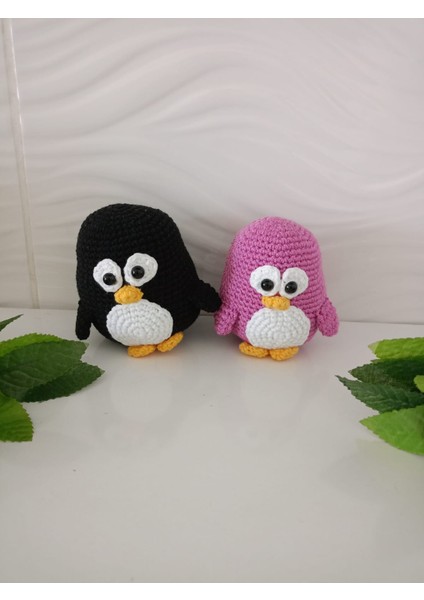 Design By Oykum Amigurumi Penguen Oyuncaklar (2'li Siyah ve Mor)