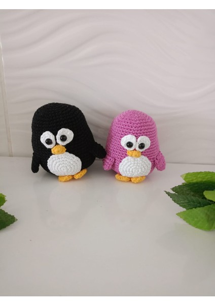 Design By Oykum Amigurumi Penguen Oyuncaklar (2'li Siyah ve Mor)