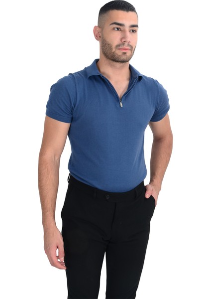 Cengiz Inler Yarım Fermuarlı Merserize Erkek Triko T-Shirt fiyatları