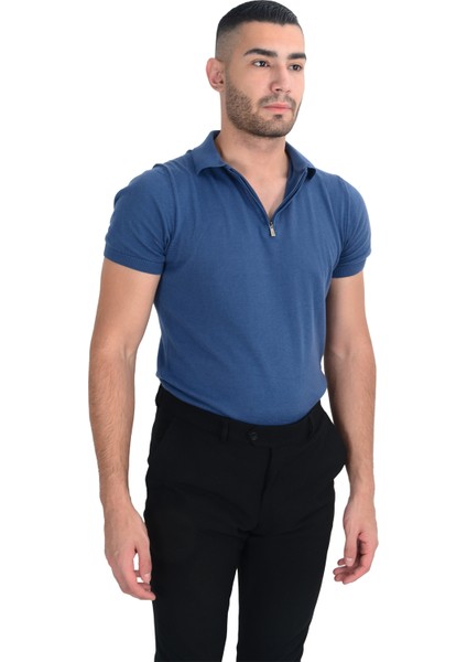 Cengiz Inler Yarım Fermuarlı Merserize Erkek Triko T-Shirt modelleri