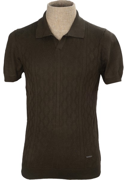 Cengiz Inler Desenli Merserize Polo Yaka Erkek Triko T-Shirt