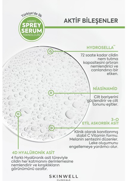 Sabah Yoğun Bakım Hyalüronik Asit İçerikli Yüz Bakım Sprey Serum 25 ml