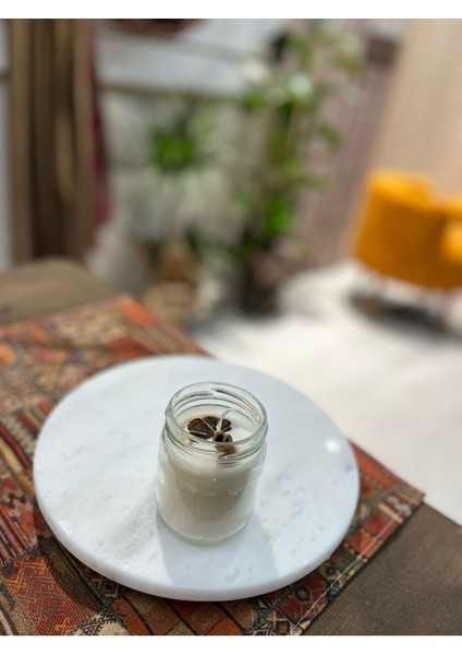 Özel Tasarım Kavanoz Tarçın Dekoratif Mum lik El Yapımı